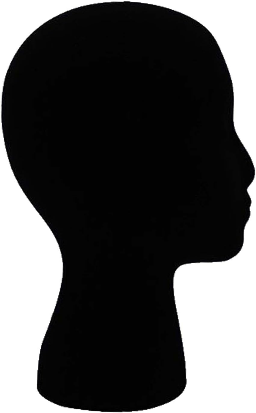 FASHIONMYDAY Fashion My Day® Foam Mannequin Manikin Head Stable Professional for Headwear Headphone Home Black | Hair and Makeup Mannequins