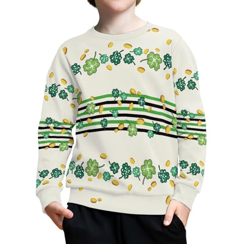 Hawapod St Patricks Day Sweatshirts Girls Boys Kids Teens Print Long Sleeve Crewneck Easter Sweatshirts