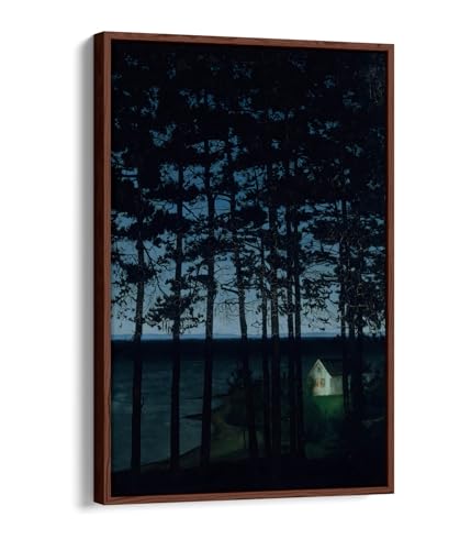 Impression sur toile Harald Sohlberg decoration murale marine avec cadre en noyer 50x75 cm