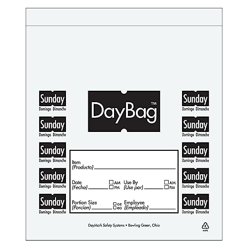 DayMark 113019 5-1/2 Day of the Week Sunday Portion Bag - 2000 / BX
