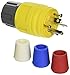 Hubbell Wiring Systems 14W33H TPE Watertight Straight Blade Plug, 20 amp, 125V, 2-Pole, 3-Wire Grounding, 5-20P, Yellow
