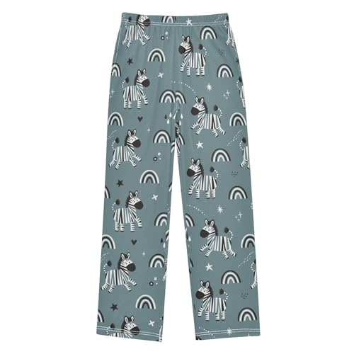 Boys' Pants Cute Zebra Rainbow Star Sparkle Long Bottoms Jogger Pants Elastic Waist Trousers with Pockets S-XL