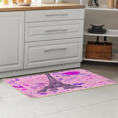 Evite resbalones en la cocina con la alfombra lavable absorbente de París para pasillo y lavado 7