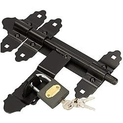 Candado De Perno KOTARBAU® Pestillo de portón 200/12 mm con perno de candado perno de estribo perno de puerta con recubrimiento de polvo negro cerrojo de puerta