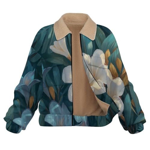 Sweatshirt avec zip plantes exotiques pour balades hivernales confortables