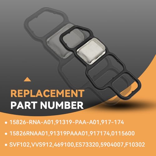 Image of Head Cylinder Solenoid Valve Gasket Set Replacement Compatible with Honda Accord Odyssey Pilot 15826-RNA-A01 91319-PAA-A01 917-174