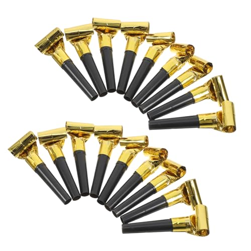 SOLUSTRE 100pcs Black and Gold Party Blowers Funny Birthday Noise Makers for Boys and Girls Cheer Festive Decorations