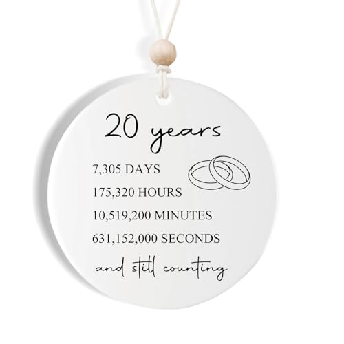 20th Anniversary Platinum Gifts for Her or Him, 20 Year Wedding for Wife or...