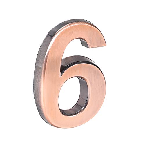 Numéro de maison autocollant 10 cm bronze en plastique ABS brossé pour boîte aux lettres et adresse