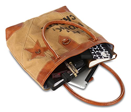 SEL de MER Upcycled Large Canvas shoulder Bag for women canvas tote boho handbag by KPL3