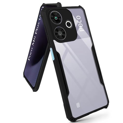 Image of Jkobi Back Cover Case for Poco M6 Plus 5G (Shockproof with Polycarbonate Clear Panel | Professional Black)