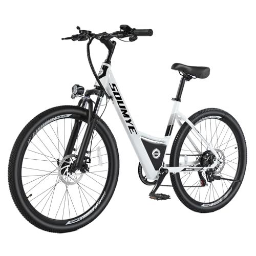 Soumye Electric Mountain Bike for Adults 26' Step-Thru/Over Commuting Ebike for...