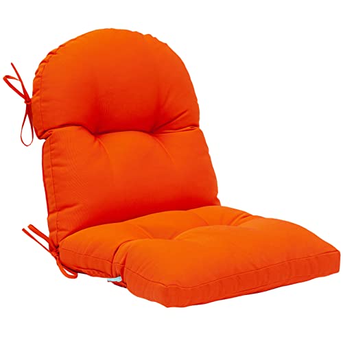 Image of QILLOWAY Tufted Outdoor Chair Cushion Set of 4, Waterproof 43x20x4 Inch Non Slip Replacement Pad for Wicker Lounge Patio Furniture, Orange
