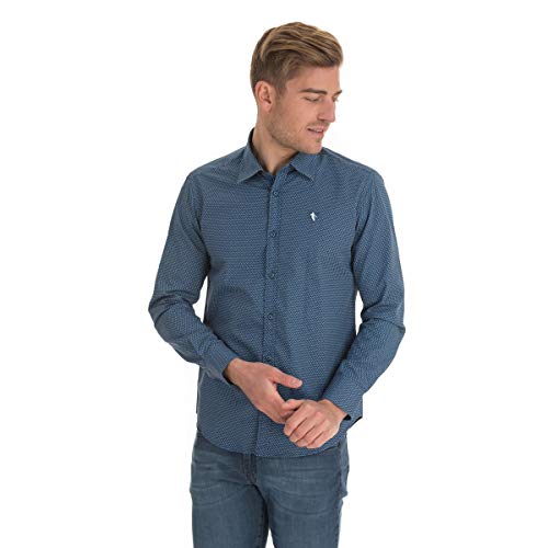 Chemise manches longues popeline imprimée un tissu anti-plis facile à repasser