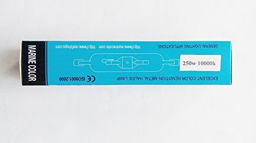Marine Couleur Ampoule HQI 250W 14,000K FC2 Double Ended Halogénure Métallique Aquarium Marin Récif Lumière Blanc Bleuté Puissante Durable 6000hrs Éclairage Coraux Plantes Eau de Mer