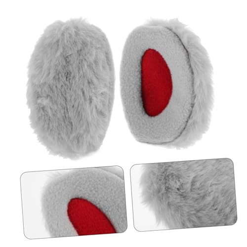 1pair Bandless Plush Ear Warmers for Soft Fleece Ear Covers for Men Women Boys and Girls Grey Outdoor Cold Weather 7