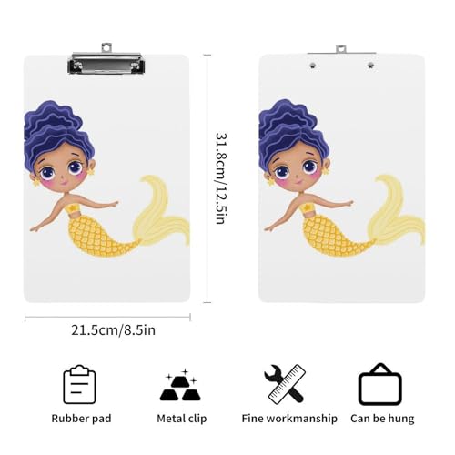 Porte bloc A4 Sirène Bleue avec pince à profil bas pour documents - 2