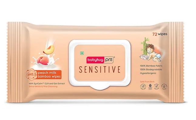 Babyhug Pro Sensitive pH 5.5 Peach Milk Bamboo Wipes - 72 Wipes-image-7