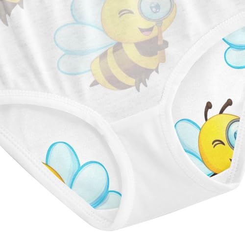 Toddler Panties, Cute Cartoon Bees Cotton Underwear Girls, 2T–8 Years4