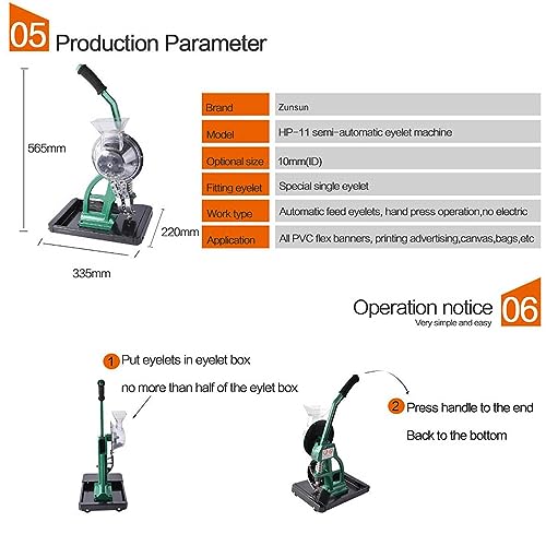 Machine à œillets semi-automatique 10mm de précision avec roues