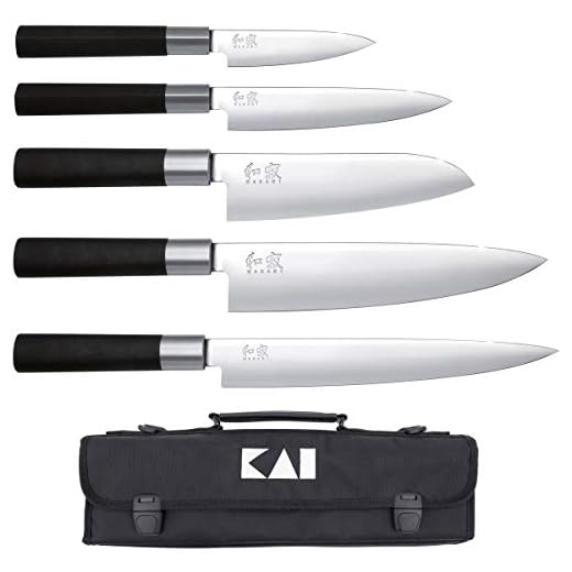 Kai Wasabi Black Collection Coltello da cucia, Titanio, DM-0781EU67 Set1 +Tasche