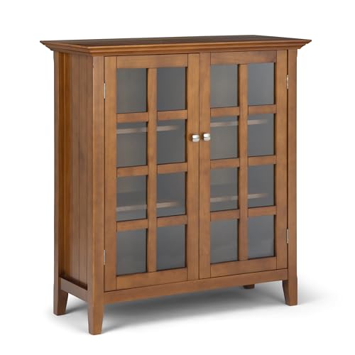 SIMPLIHOME Acadian Storage Cabinet - 39 inch Wide Solid Wood