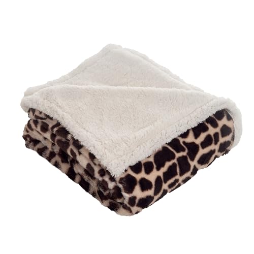 Sherpa Fleece Throw Blanket - 50x60-Inch Machine-Washable Reversible Throw - Fluffy...