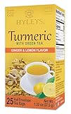Hyleys Ginger Turmeric Tea Lemon Flavor - 25 Tea Bags - Wellness Herbal Supplement Green Tea