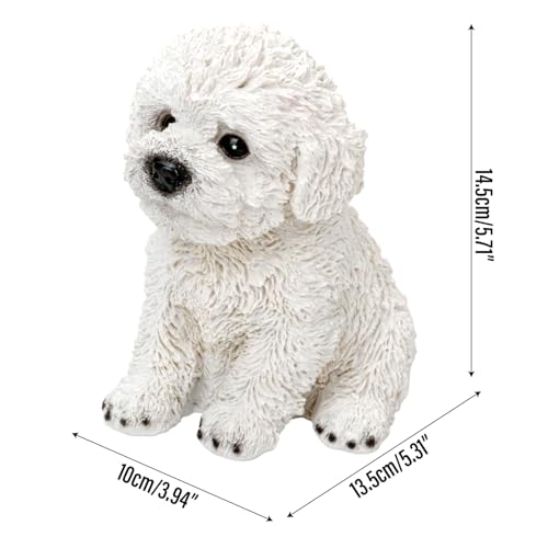 Cachorro Bichón Frisé sentado de 6 pulgadas ideal para regalo 2