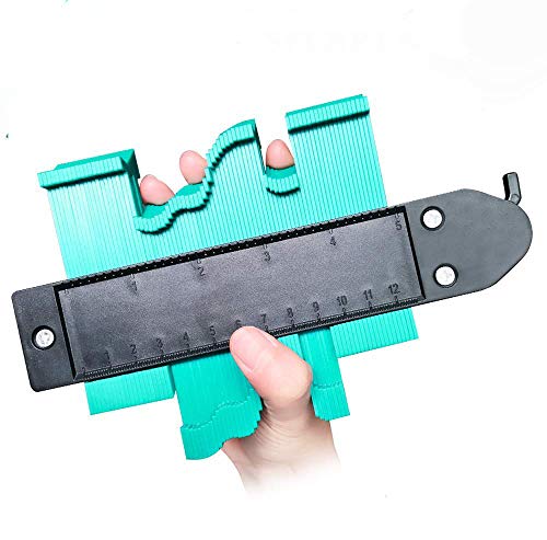 MeiGuiSha Konturenlehre, 12cm Konturmesser, Mit Schloss Laminat Duplikator Profil Messwerkzeug unregelmäßiges laminatschneider für kreisförmige Rahmen