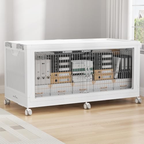 Image of BROVIEW 340Qt Stackable Storage Bins with Lid for Home Dorm, 1Pack White