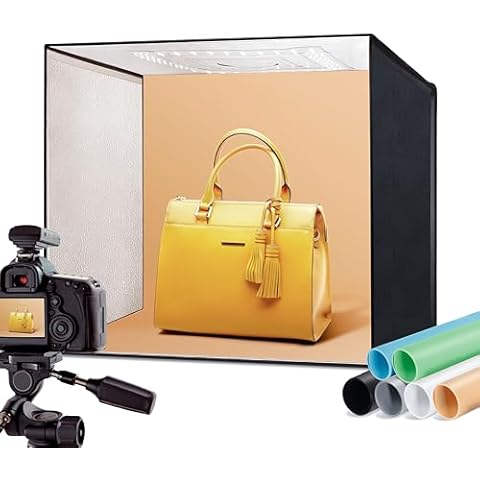 RALENO Photo Studio Light Box, 20''x20'' Photo Box, Light Box Photography (120 LEDs, 5500K, 97CRI, 50W, 6 Color PVC Backdrops) for Still Life Photography, Model: PKL-D550 Cover