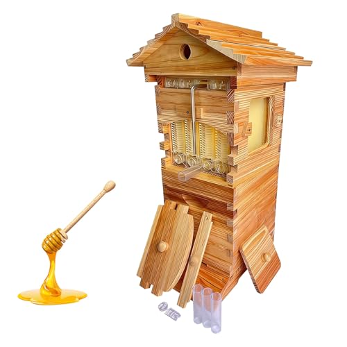 Bienenstock-Set, robuster Bienenstock aus Holz mit Honigauslauf & Flow-Rahmen, hebt bis zu 6.000 Bienen, ideal für Urban-Imkerei-Anfänger