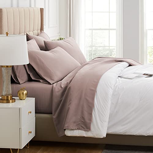 Southshore Fine Living, Inc. Premium Collection, 6-Piece, Deep Pocket Sheet Set, Easy Care, Shrinkage Free Sheet Set with 1 Flat Sheet, 1 Fitted Sheet, 4 Pillowcases, Muted Mauve, King