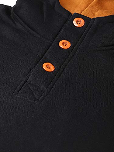 Image of EYEBOGLER Men's Cotton Knited Sweatshirt (SW4-BLMT P4 Black-Mustard S)