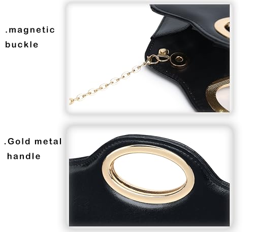Image of Top Metal Handle Clutch Bags for Women, Evening Handbag Shoulder Crossbody Purse with Chain