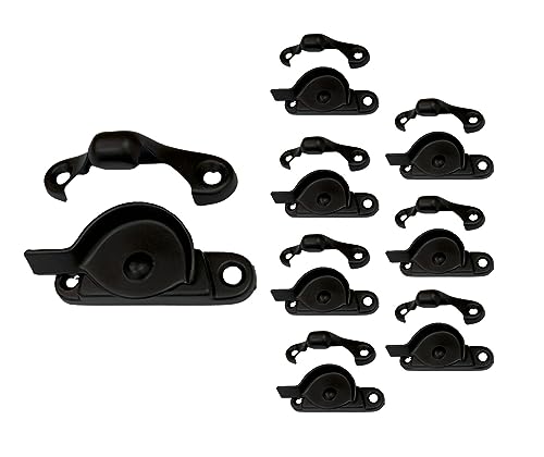 Verrou de fenêtre en zinc robuste QCAA noir mat pour sécuriser la maison