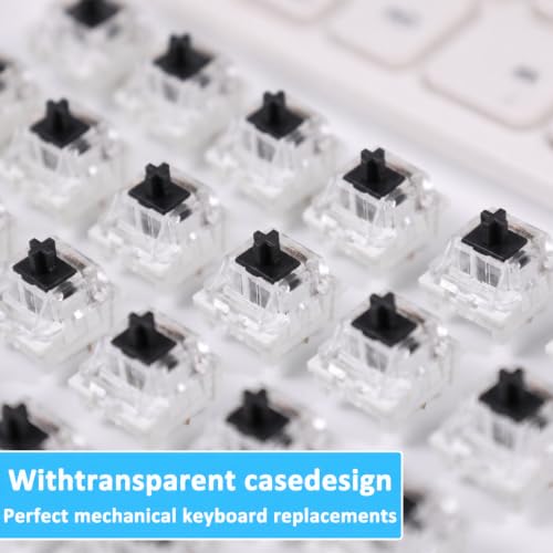 Image of 72 Black Mechanical Keyboard Switches 3Pin Key Clicker Replacement