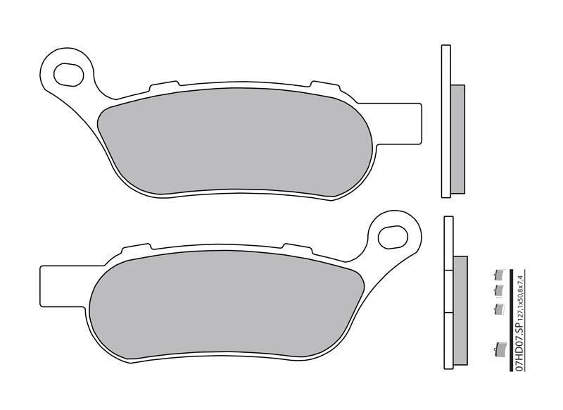 Plaquettes de frein Brembo 07HD07SP en métal fritté pour moto