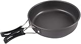 Frying Pan Pan Outdoor Camping Folding Handle Cookware Portable Nonstick Pan Aluminum Camping Equipment Practical and Professional
