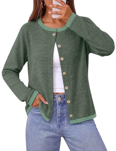 WIHOLL Long Sleeve Shirts for Women Cardigan Sweaters Fall Teacher Outfits - image 1