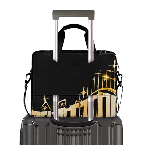 Maletín portátil con diseño musical para laptop 13-15.6 pulg miniatura 3