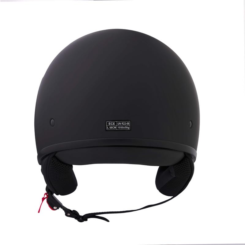 BHR Helm Demi-Jet 839 - Helm Scooter ECE 22.06 Zulassung mit Front- und Micrometrischer Auslösung - Mattschwarz M