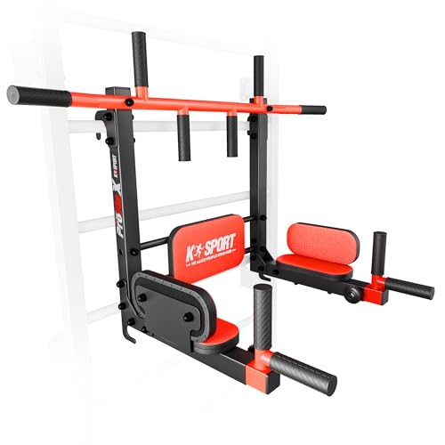 K-Sport: Klimmzugstange + Dip Station für Sprossenwand I Kraftstation mit Pull-Up Bar & Dip Stange I Klimmzug Dip Station I Pull Up Mate, inkl. E-Book K-Sport: Klimmzugstange + Dip Station für Sprossenwand I Kraftstation mit Pull-Up Bar & Dip Stange I Klimmzug Dip Station I Pull Up Mate, inkl. E-Book