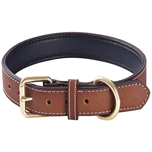 MORBIDO, LEGGERO E CONFORTEVOLE - Collare in pelle per cani con morbida imbottitura interna, molto confortevole per il tuo cane. Acquista questo collare imbottito in pelle per cani e goditi una giornata senza stress portando a spasso il tuo cane senza alcuna preoccupazione.