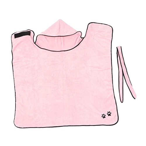 LIOOBO ペットバスローブタオル アブソーバー 犬の噴水 犬の入浴用手袋 ペット用品 洗える プール ボトル 犬干しタオル ドッグシャワー ペットタオル コート 乾燥 サンゴフリース ピンク