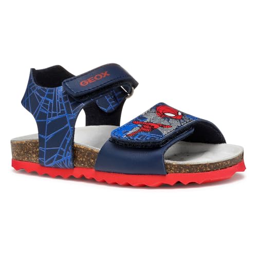 Geox B Sandal CHALKI Boy, Sandalia Bebé-Niños, Navy/Red, 24 EU
