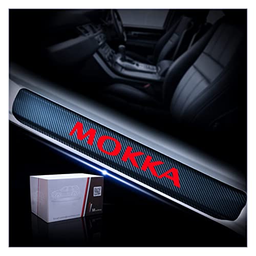 Carbon Fiber Door Sill Protector for Opel Mokka - Auto Accessories Vinyl Stickers Threshold Plate 4Pcs - Car Scuff Plate