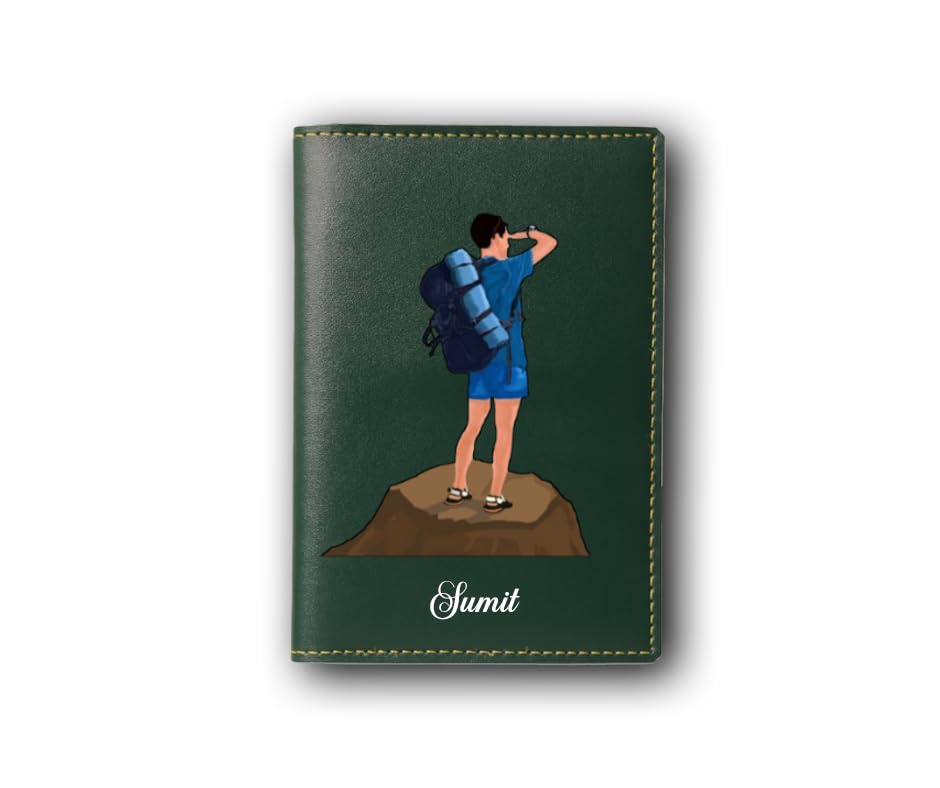 Image of The Bae Gift Unisex Passport Cover for Men & Women | Printed, Classy & Stylish | Vegan Leather Passport Cover for Travel (Green)