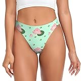 Lotusblüten warten auf Blüte Damen Tanga, gute Elastizität, hautfreundlich und atmungsaktiv., Schwarz, 3XL